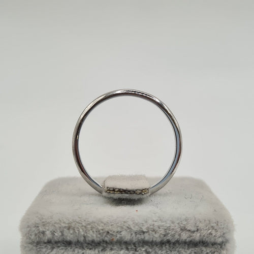 Bague 57 Bague alliance en or blanc 18 carats 58 Facettes #3126