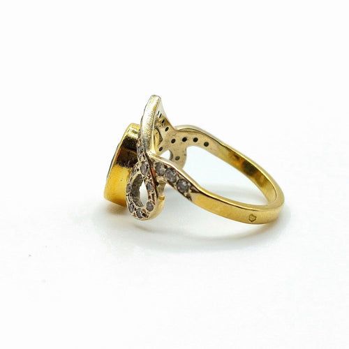 Bague 50 Bague « Diadème » en or jaune et gris 18k, saphir et diamants 58 Facettes 274