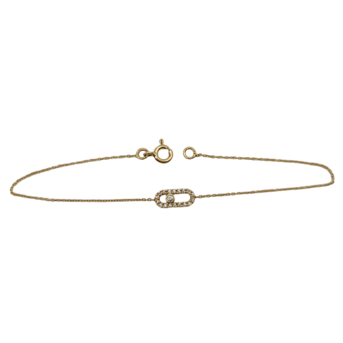 Bracelet Bracelet chaîne en or jaune 18k serti de diamants 58 Facettes #3185
