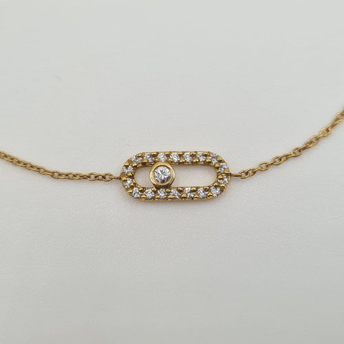 Bracelet Bracelet chaîne en or jaune 18k serti de diamants 58 Facettes #3185
