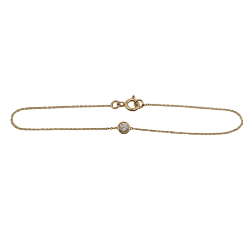 Bracelet Bracelet chaîne en or jaune 18k avec diamant 58 Facettes #3187