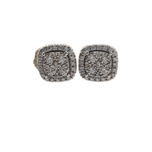 Boucles d'oreilles Boucles d’oreilles en or blanc 18k avec diamants naturels 58 Facettes #3260