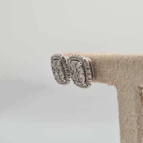 Boucles d'oreilles Boucles d’oreilles en or blanc 18k avec diamants naturels 58 Facettes #3260