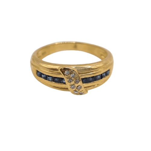 Bague 55 Bague en or jaune 18k avec saphir 58 Facettes #3371