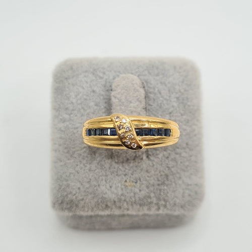 Bague 55 Bague en or jaune 18k avec saphir 58 Facettes #3371