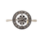 Bague 54.5 Bague cible Art déco en or 18k et platine, diamants taille brillant et rose 58 Facettes A07862