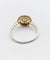 Bague 54.5 Bague cible Art déco en or 18k et platine, diamants taille brillant et rose 58 Facettes A07862