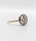 Bague 54.5 Bague cible Art déco en or 18k et platine, diamants taille brillant et rose 58 Facettes A07862