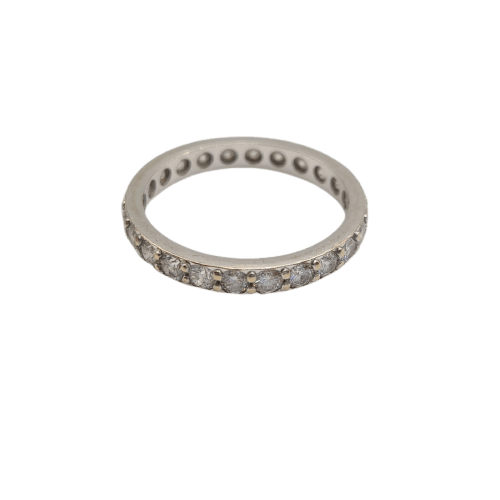 Bague 48 Alliance en or blanc 18k sertie de diamants 58 Facettes #3515