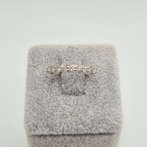 Bague 48 Alliance en or blanc 18k sertie de diamants 58 Facettes #3515