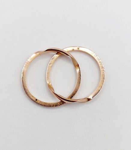 Bague 52 Alliance jumelée victorienne en or rose 18k, gimmel, circa 1898 58 Facettes A07873