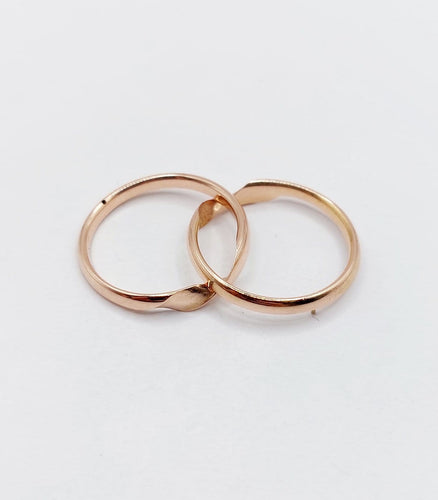 Bague 52 Alliance jumelée victorienne en or rose 18k, gimmel, circa 1898 58 Facettes A07873