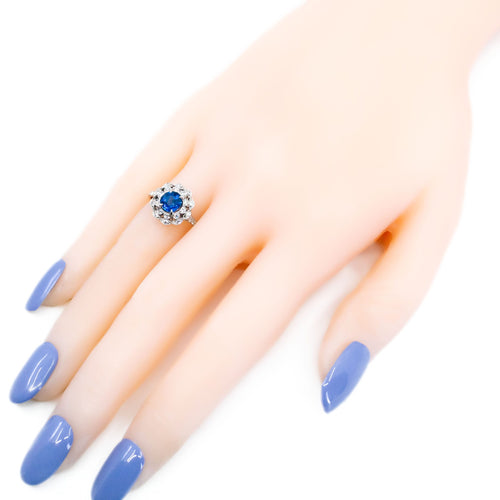 Bague 54 Bague cluster Art déco en platine avec saphir et diamants 58 Facettes A0509B793E254699AD49C1EA40CBF39B