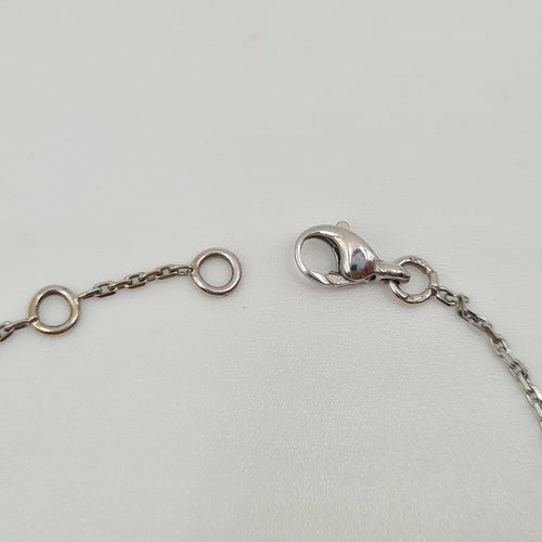 Bracelet Bracelet chaîne en or blanc 18k serti de diamants naturels 58 Facettes #3580