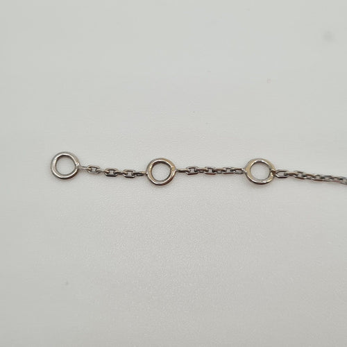 Bracelet Bracelet chaîne en or blanc 18k serti de diamants naturels 58 Facettes #3580