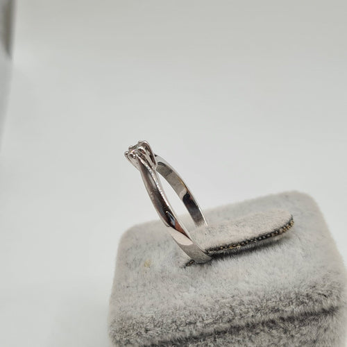 Bague 54 Solitaire - Bague en or blanc 18k avec diamant taille brillant de 0,15 ct 58 Facettes #3588