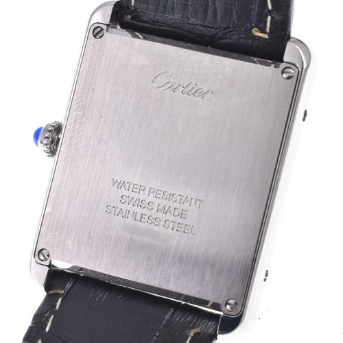Montre Cartier - Montre Tank Solo à quartz, acier inoxydable et bracelet en cuir 58 Facettes x4hhm3tbfe