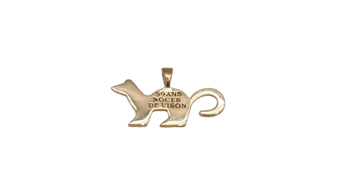Pendentif Pendentif gravé « 59 ans, noces de vison » en or jaune 18 carats 58 Facettes #3598