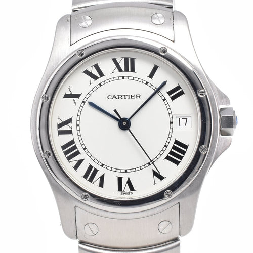 Montre Cartier - Montre Santos Ronde automatique en acier inoxydable 58 Facettes n54levwgo9