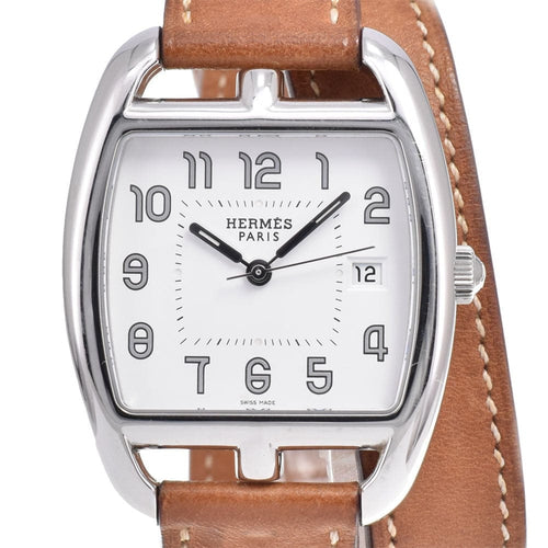 Montre Hermès - Montre Cape Cod à quartz en acier inoxydable et cuir 58 Facettes kib2mcqd6q
