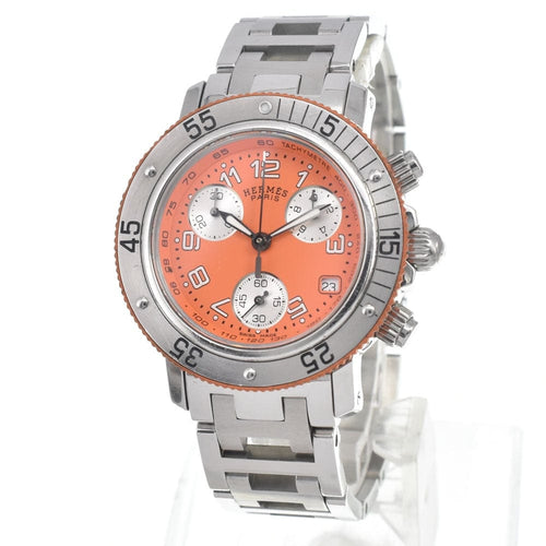 Montre Hermès - Montre Clipper Diver chronographe à quartz, acier inoxydable et caoutchouc 58 Facettes q4lb1bpet3