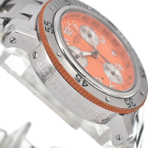 Montre Hermès - Montre Clipper Diver chronographe à quartz, acier inoxydable et caoutchouc 58 Facettes q4lb1bpet3