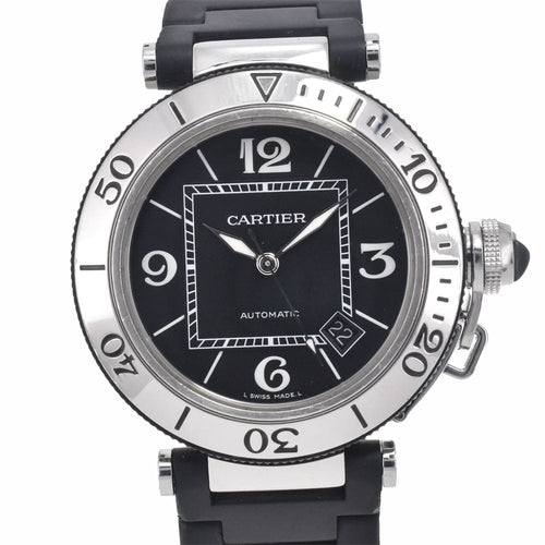 Montre Cartier - Montre Pasha Seatimer automatique en acier inoxydable et caoutchouc 58 Facettes h3tvkd816s