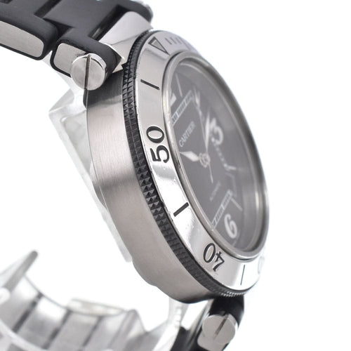 Montre Cartier - Montre Pasha Seatimer automatique en acier inoxydable et caoutchouc 58 Facettes h3tvkd816s