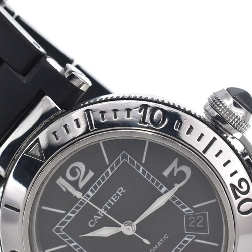 Montre Cartier - Montre Pasha Seatimer automatique en acier inoxydable et caoutchouc 58 Facettes h3tvkd816s