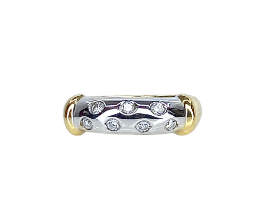 Bague 54 Bague jonc en or 18 carats et diamants 58 Facettes AB757