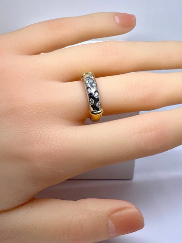 Bague 54 Bague jonc en or 18 carats et diamants 58 Facettes AB757