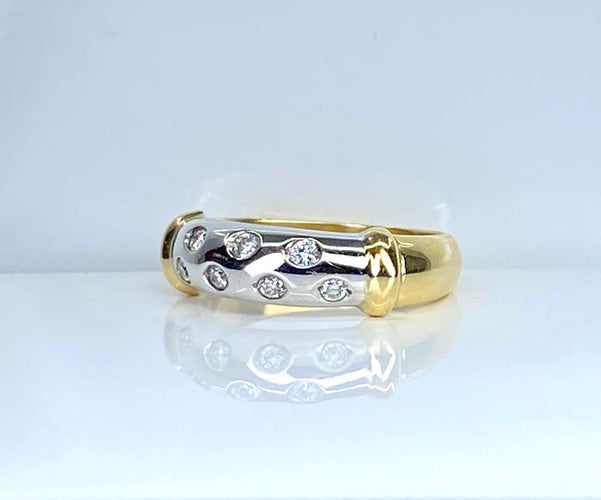 Bague 54 Bague jonc en or 18 carats et diamants 58 Facettes AB757
