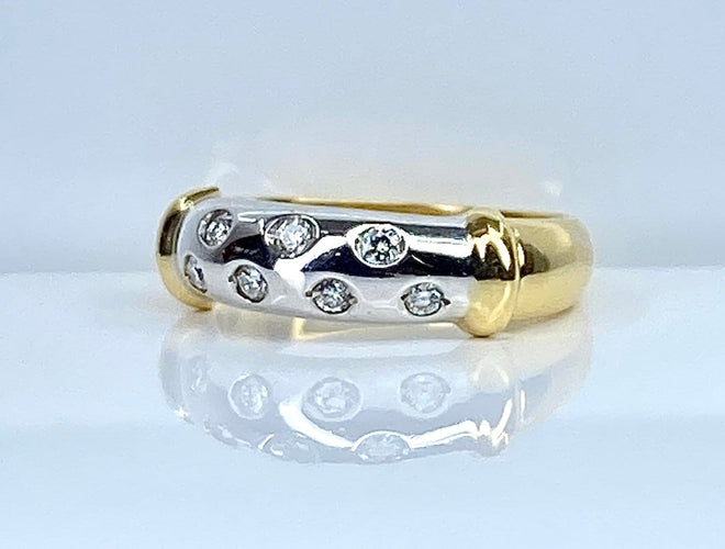 Bague 54 Bague jonc en or 18 carats et diamants 58 Facettes AB757