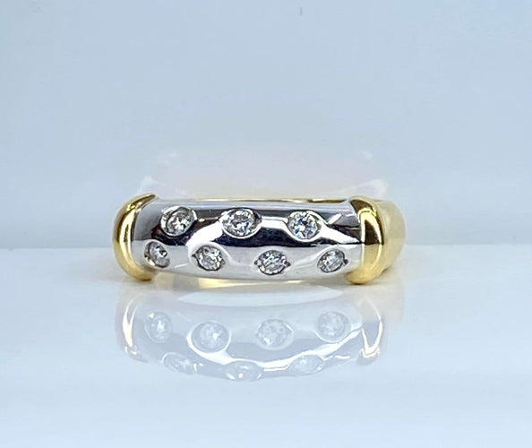 Bague 54 Bague jonc en or 18 carats et diamants 58 Facettes AB757