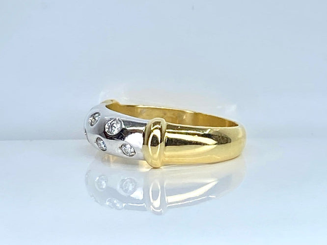 Bague 54 Bague jonc en or 18 carats et diamants 58 Facettes AB757