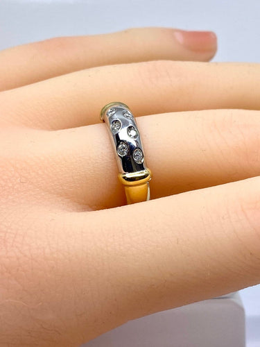 Bague 54 Bague jonc en or 18 carats et diamants 58 Facettes AB757