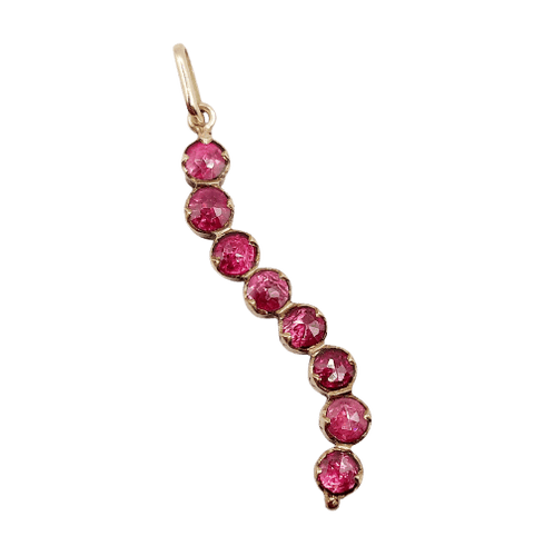 Pendentif Pendentif victorien en or rose 18k et grenats, vers 1870 58 Facettes A07901