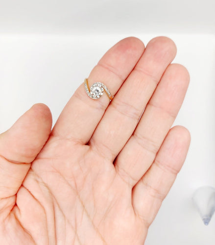 Bague 53.5 Bague tourbillon ancienne en or 18k et platine, diamant, vers 1900 58 Facettes A07915