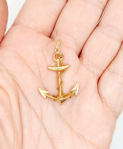 Pendentif Pendentif ancre de marine en or rose 18k, vers 1920 58 Facettes A07905