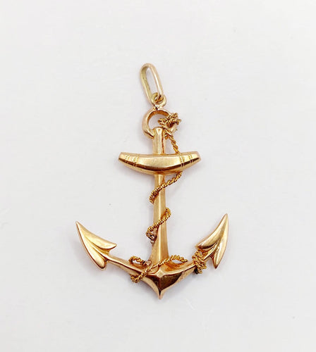 Pendentif Pendentif ancre de marine en or rose 18k, vers 1920 58 Facettes A07905