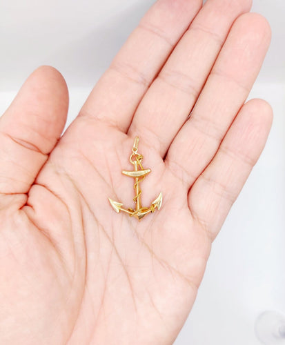 Pendentif Pendentif ancre de marine en or rose 18k, vers 1920 58 Facettes A07905