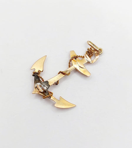Pendentif Pendentif ancre de marine en or rose 18k, vers 1920 58 Facettes A07905