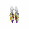 Boucles d'oreilles Boucles d’oreilles - Or blanc 750, diamants et pierres de couleur 58 Facettes 36091