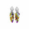 Boucles d'oreilles Boucles d’oreilles - Or blanc 750, diamants et pierres de couleur 58 Facettes 36091