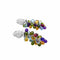Boucles d'oreilles Boucles d’oreilles - Or blanc 750, diamants et pierres de couleur 58 Facettes 36091