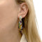 Boucles d'oreilles Boucles d’oreilles - Or blanc 750, diamants et pierres de couleur 58 Facettes 36091