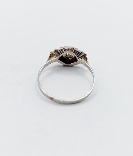 Bague 52 Bague Art déco en or blanc 18k, diamant taille ancienne, circa 1930 58 Facettes A07178