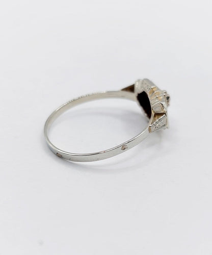 Bague 52 Bague Art déco en or blanc 18k, diamant taille ancienne, circa 1930 58 Facettes A07178