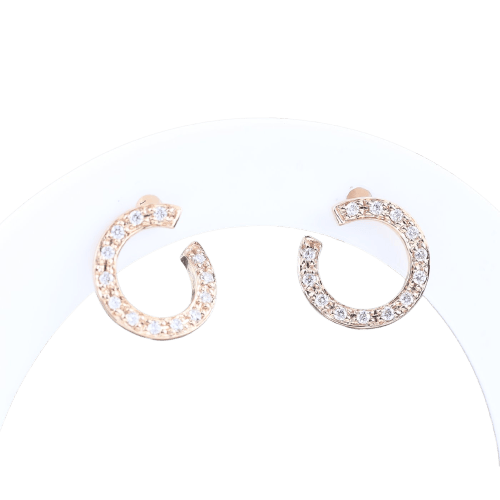 Boucles d'oreilles Boucles d’oreilles créoles ouvertes en or rose 18K avec diamants, 0,26 ct 58 Facettes 2B-R