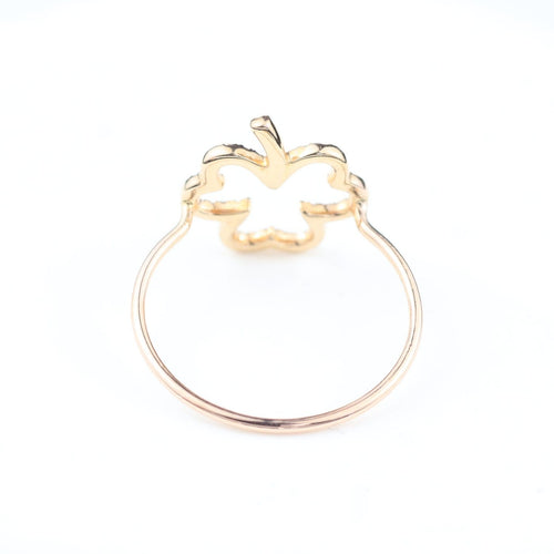 Bague 53 Bague trèfle à quatre feuilles en or jaune 18K et diamants, 0,22 ct 58 Facettes 2B-KK